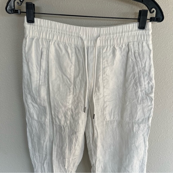Athleta Retreat Linen Jogger Pants Calla Lily White Casual Athleisure Women’s 0 - Picture 4 of 11